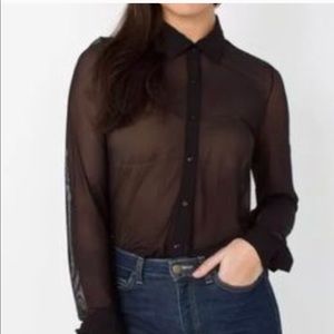 American Apparel black sexy sheer long sleeve